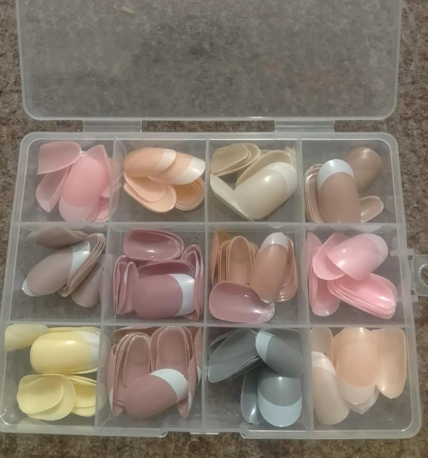 144 Pcs False Nails Box with Glue – Multicolor Press On Nail Set | Habysha