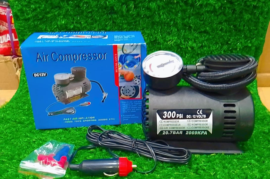 300 PSI Car Tyre Inflator – Portable 12V Air Compressor with Gauge | Habysha
