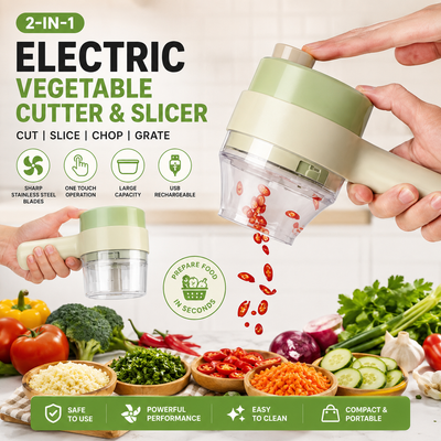 Electric Handheld Vegetable Cutter & Slicer