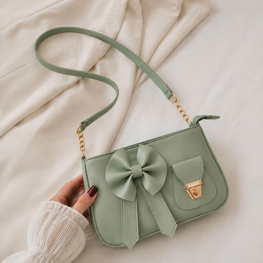 Bella Bow Shoulder Bag – Mini Handbag with Bow Design | Habysha