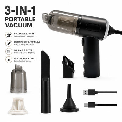 3-in-1 Portable Wireless Vacuum Cleaner