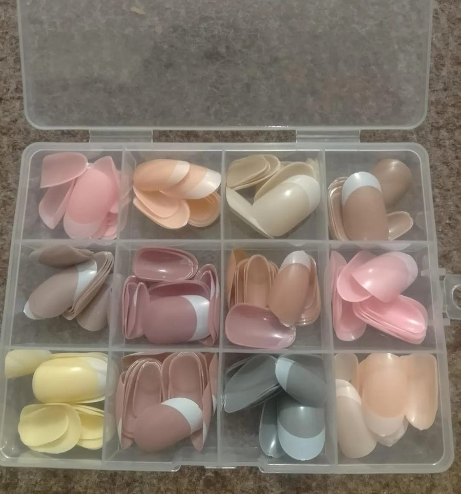 144 Pcs False Nails Box with Glue – Multicolor Press On Nail Set | Habysha