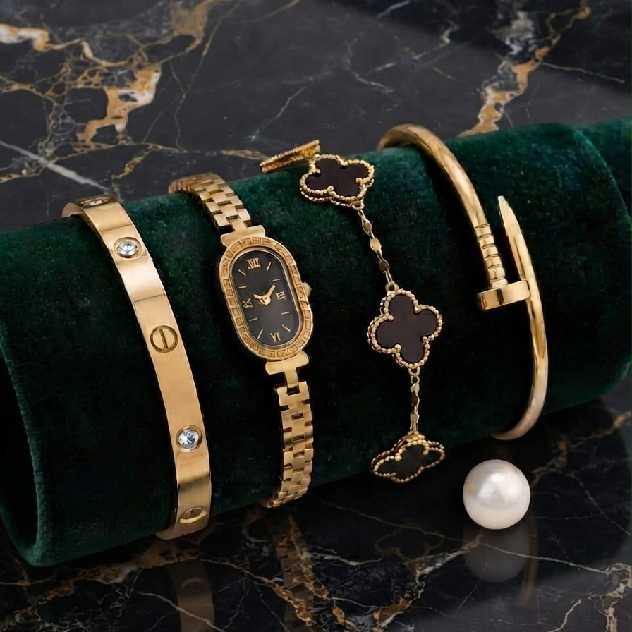 Stainless Steel Bracelet, Watch & Bangle Gift Set