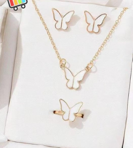 Butterfly Necklace & Earrings Set