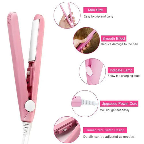 2-in-1 Mini Hair Straightener & Curler